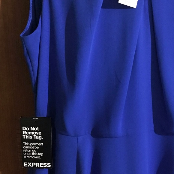 Cobalt blue fit and flare dress. - Picture 3 of 5